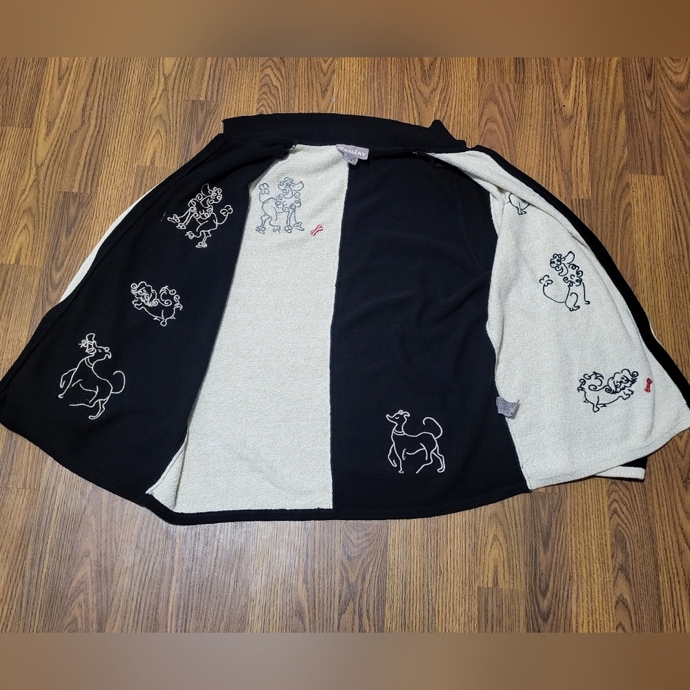 TanJay Vintage Dog Embroidered Knit Full Zip Cardigan Jacket Women’s Large C50 - Picture 8 of 10